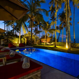 Pantai Kubu Pool at Night